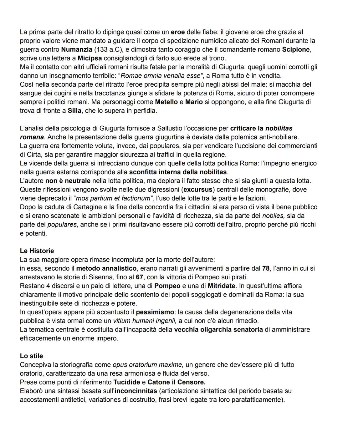 Sallustio
Contesto storico
Durante l'età di Cesare c'erano due partiti: gli optimates (senatori o coloro che apparteneva alle
classi alte, e