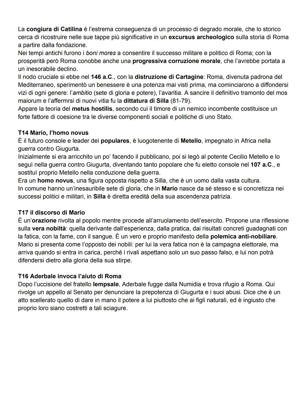 Sallustio
Contesto storico
Durante l'età di Cesare c'erano due partiti: gli optimates (senatori o coloro che apparteneva alle
classi alte, e