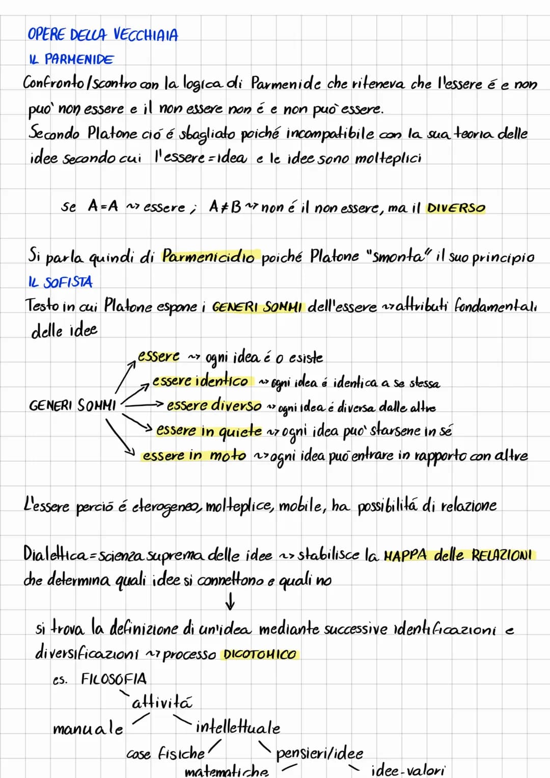 PLATONE (428/7-348/7 a.C.).
LA TEORIA DELLE IDEE
• non è mai stata esposta direttamente da Platone
le idee sono entita immutabili e perfette