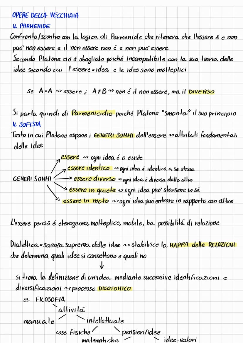 PLATONE (428/7-348/7 a.C.).
LA TEORIA DELLE IDEE
• non è mai stata esposta direttamente da Platone
le idee sono entita immutabili e perfette