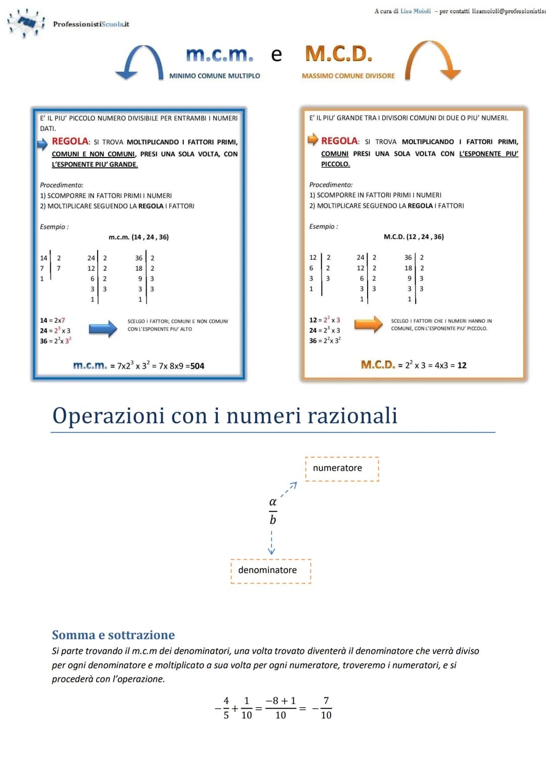 
<p>The minimum common multiple (M.C.M.) is the smallest number divisible by both given numbers. For example, in the case of 14 and 7, the M