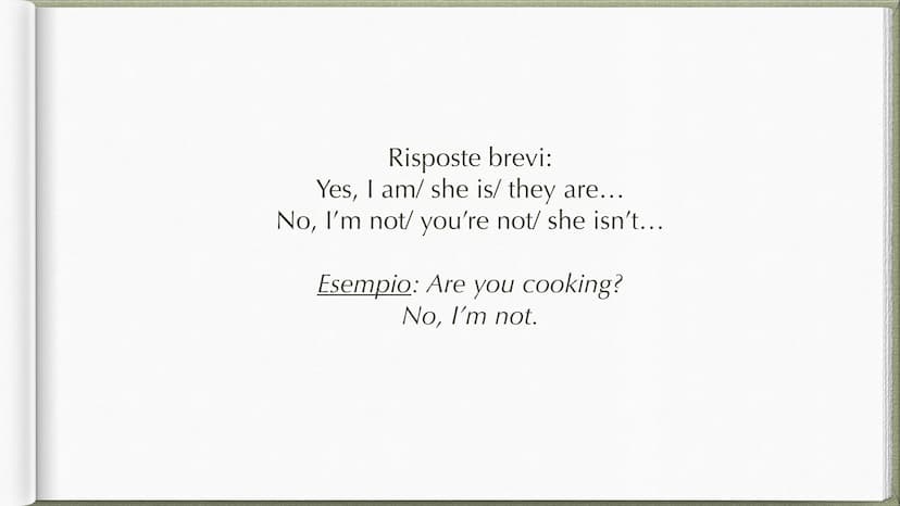 Present Continuous Forma
-affermativa:
soggetto+verbo essere+ forma base+ ing
I am studying
You are studying
She/he/ it is studying
We are s