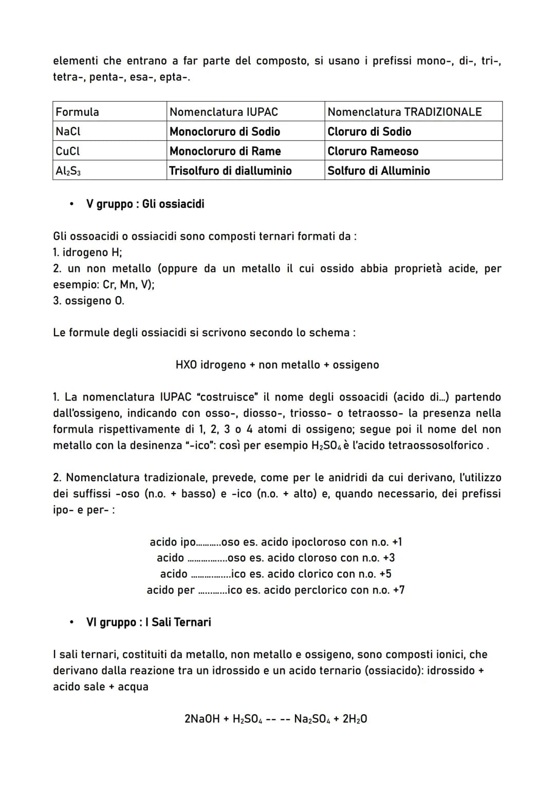 LE REGOLE PER LA NOMENCLATURA TRADIZIONALE E NOMENCLATURA IUPAC IN
CHIMICA ANALITICA E STRUMENTALE
●
I gruppo: Ossidi
Li₂O
FeO
CO₂
Un ossido