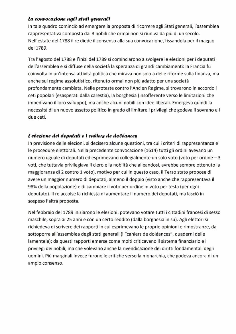 La Rivoluzione francese
LA CRISI DELL'ANTICO REGIME
La composizione della società francese
Nella Seconda metà del '700, la società francese 