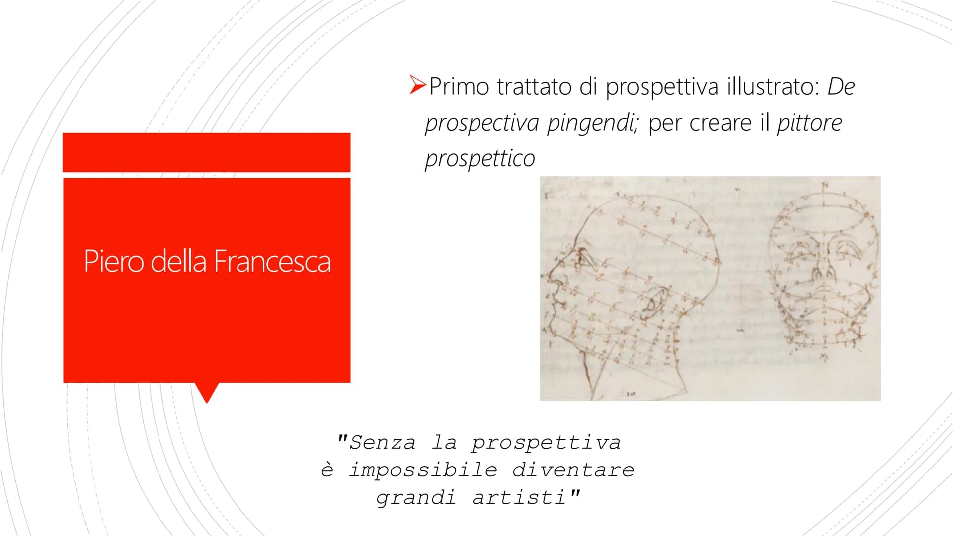 La Prospettiva
Costruzione abbreviata e
Prospettiva aerea Leon Battista Alberti
La costruzione abbreviata
▶Grande umanista, pittore e archit