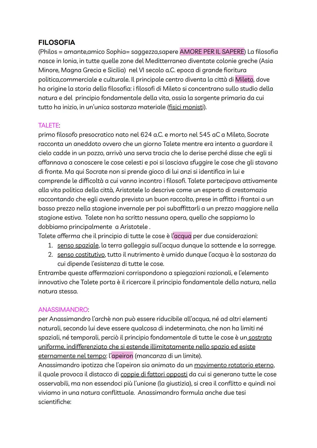 FILOSOFIA
(Philos = amante,amico Sophia= saggezza,sapere AMORE PER IL SAPERE) La filosofia
nasce in lonia, in tutte quelle zone del Meditter