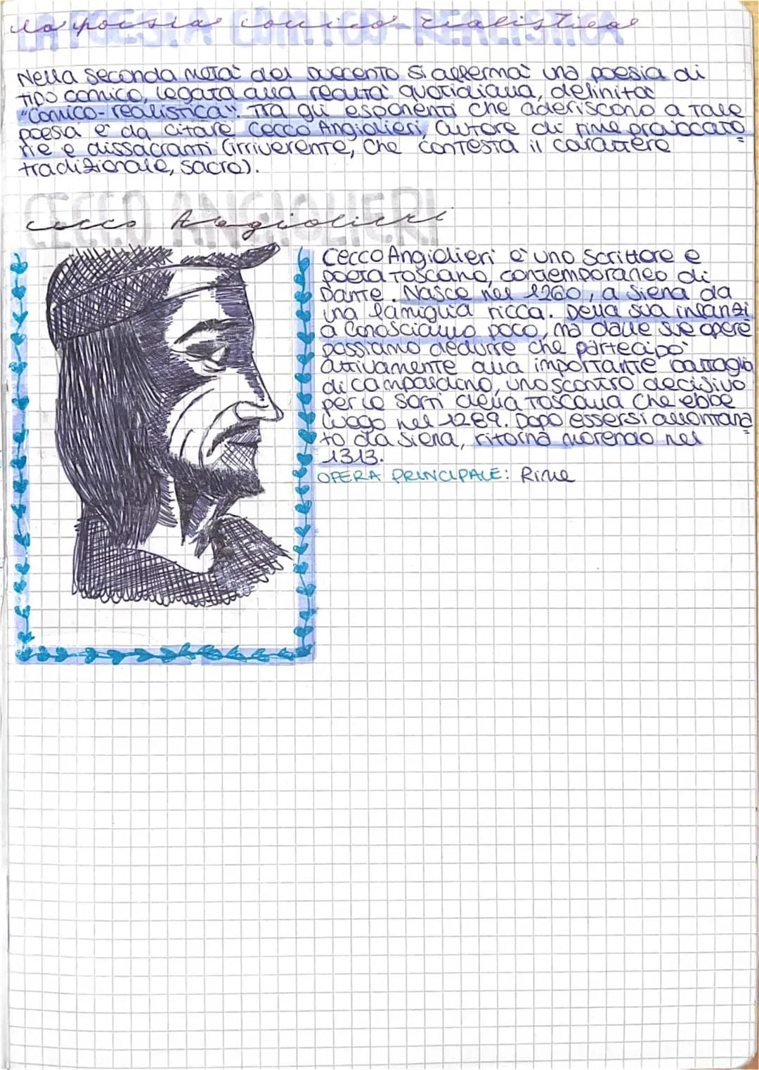La poesia comico-realistica e Cecco Angiolieri