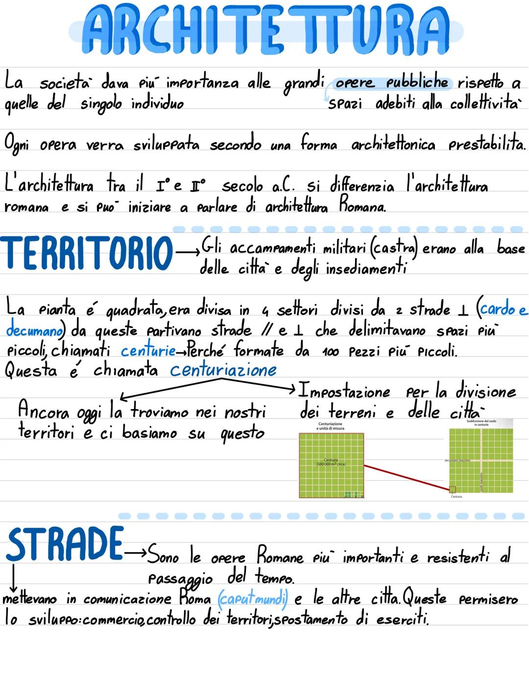 # ARCHITETTURA

La società dava piú importanza alle grandi opere pubbliche rispetto a
quelle del singolo individuo Spazi adebiti alla collet