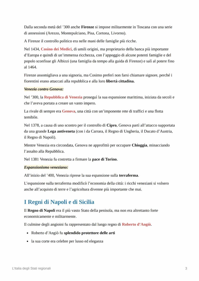 L'Italia degli Stati regionali
Dal comune alla signoria
Dalla seconda metà del 13° secolo e durante tutto il 14°, i comuni italiani entraron