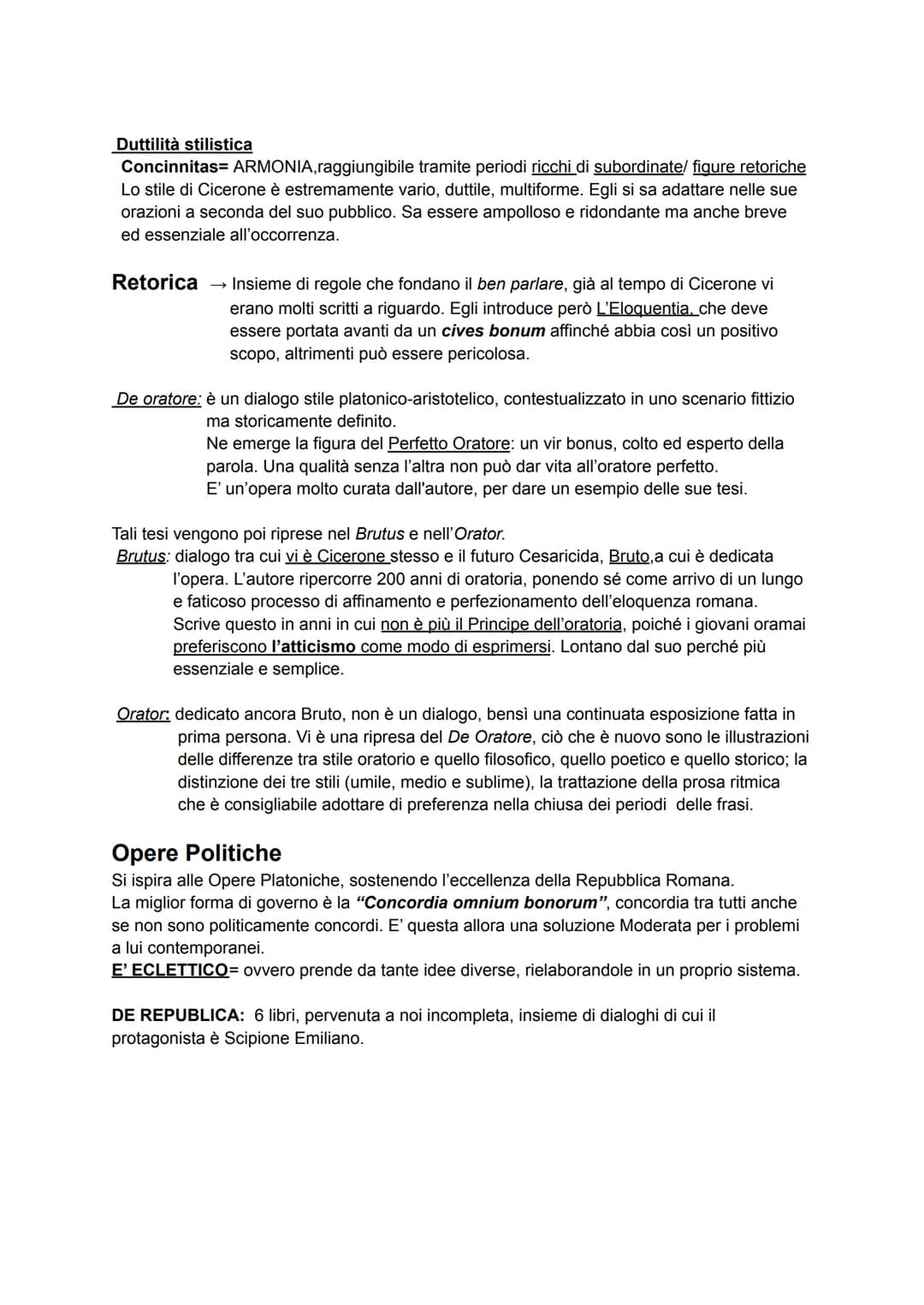 Cicerone, autore più celebre della letteratura Latina ci appare eccellente dai punti di
vista:
-Storico-Politico: straordinario testimone di