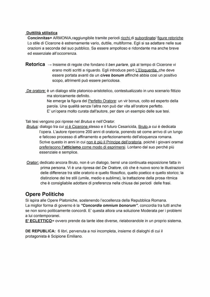 Cicerone, autore più celebre della letteratura Latina ci appare eccellente dai punti di
vista:
-Storico-Politico: straordinario testimone di