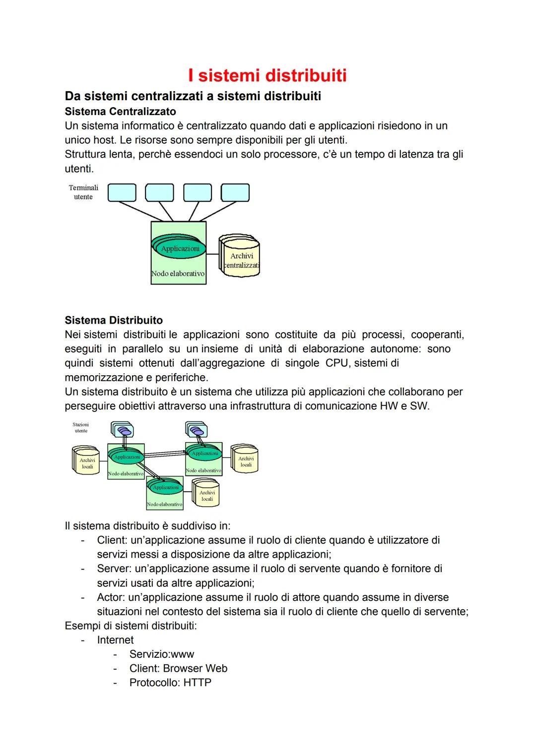 # I sistemi distribuiti

Da sistemi centralizzati a sistemi distribuiti

Sistema Centralizzato

Un sistema informatico è centralizzato quand