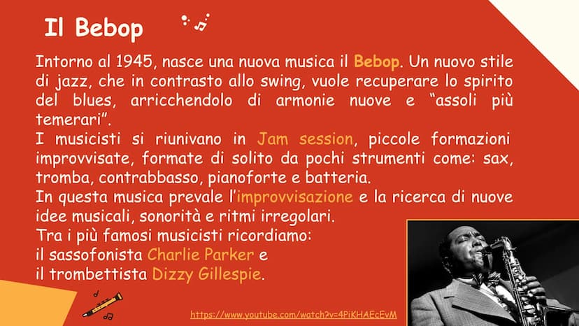 1...2...3...4...
II
JAZZ
doo Le Origini del Jazz
Il Jazz nasce negli Stati Uniti d'America tra la fine
dell'Ottocento e l'inizio del Novecen