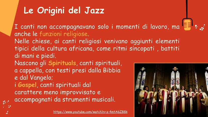 1...2...3...4...
II
JAZZ
doo Le Origini del Jazz
Il Jazz nasce negli Stati Uniti d'America tra la fine
dell'Ottocento e l'inizio del Novecen