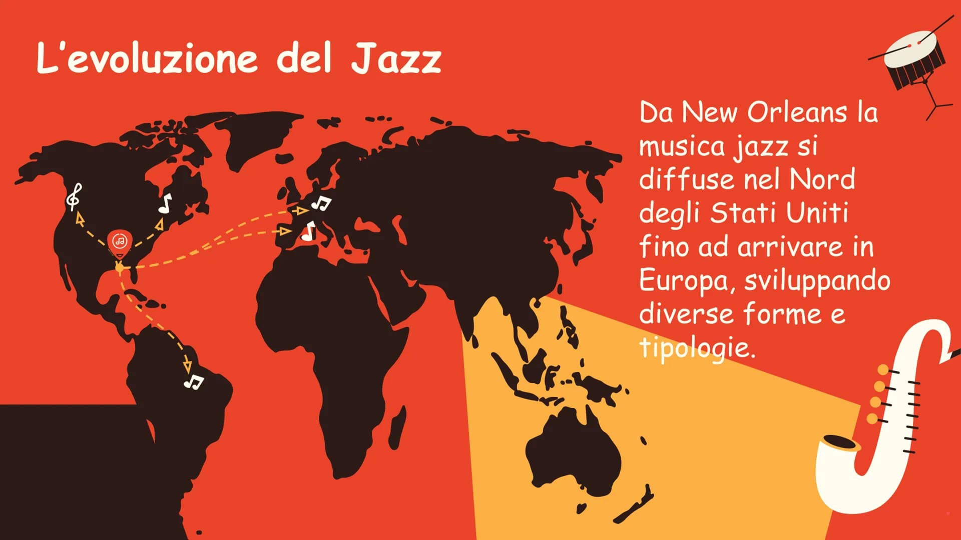 1...2...3...4...
II
JAZZ
doo Le Origini del Jazz
Il Jazz nasce negli Stati Uniti d'America tra la fine
dell'Ottocento e l'inizio del Novecen