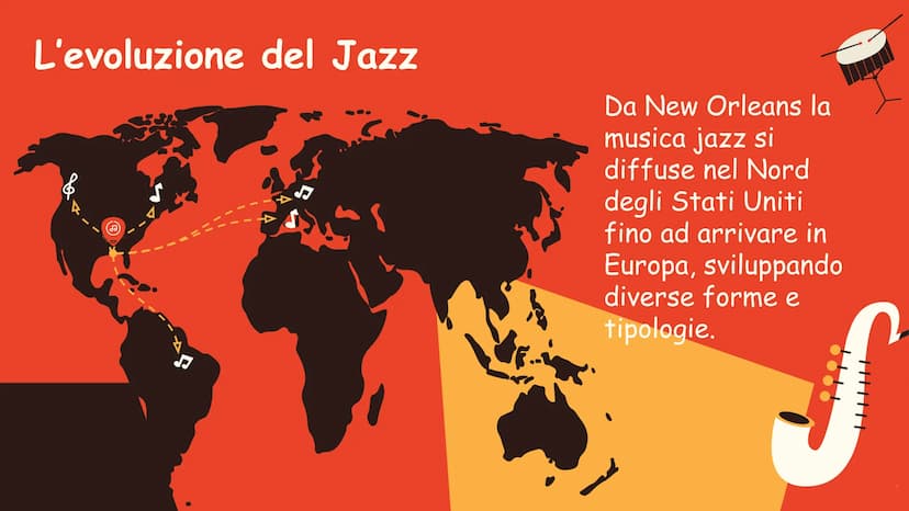 1...2...3...4...
II
JAZZ
doo Le Origini del Jazz
Il Jazz nasce negli Stati Uniti d'America tra la fine
dell'Ottocento e l'inizio del Novecen