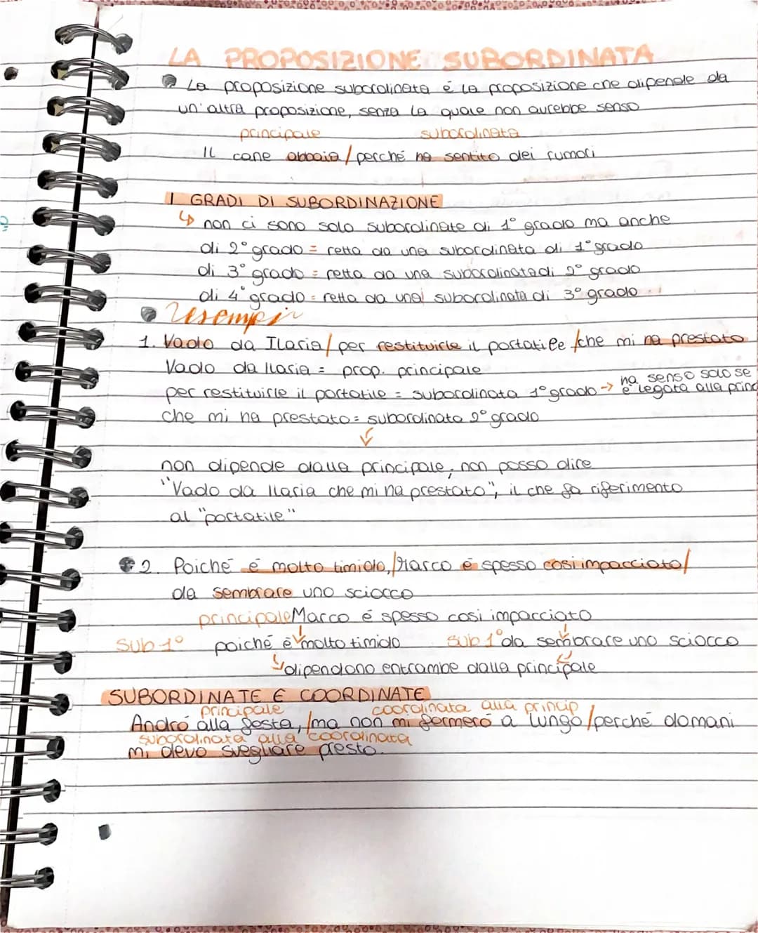 LA PROPOSIZIONE SUBORDINATA
La proposizione subocolinata è la proposizione che olipende da
un'altra proposizione, senza la quale non avrebbe