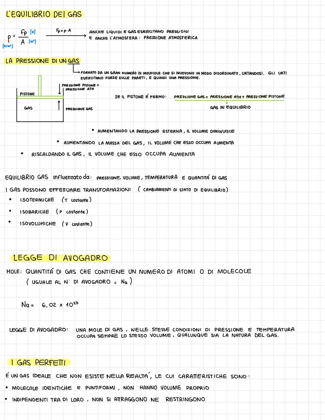 L'EQUILIBRIO DEI GAS
p=
[N/m²]
fp [N]
A [m²]
LA PRESSIONE DI UN GAS
PISTONE
GAS
Fp=p.A
↑
Na =
ANCHE LIQUIDI E GAS ESERCITANO PRESSIONI
E ANC