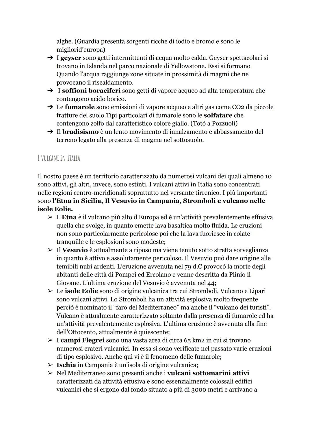 I VULCANI
I VULCANI E LE ERUZIONI VULCANICHE
Per vulcano si intende l'insieme delle strutture connesse alla fuoriuscita di lava sulla
superf