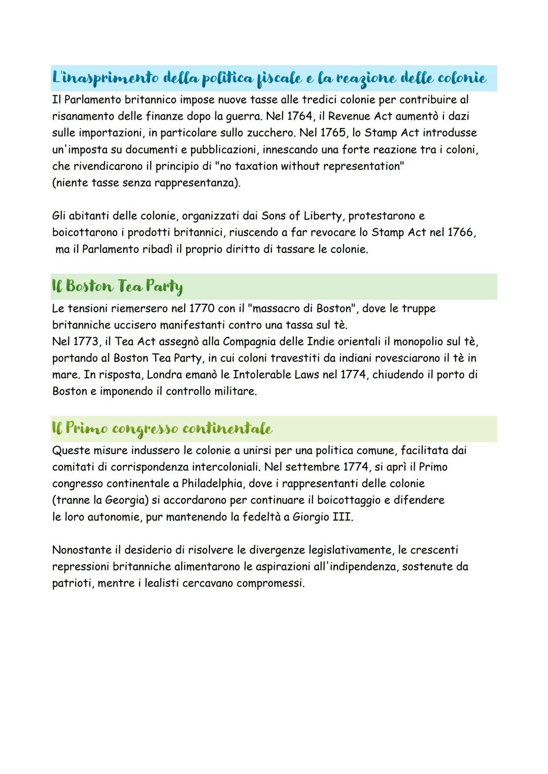 # Le colonie americane e i rapporti con la madrepatria
Le colonie americane furono abitate da circa 5 milioni di nativi americani prima
dell