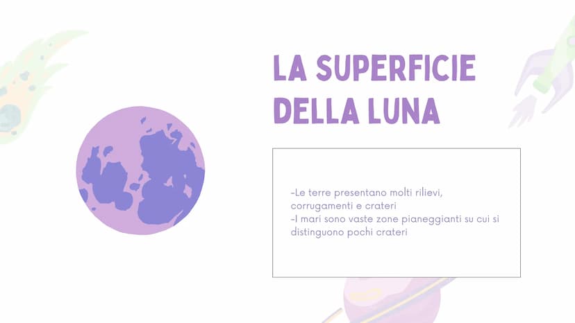 LA LUNA
di Ottavia Marozzi 1
2
3
INDICE
cos'è la Luna?
la superficie della luna
la Luna e la Terra
i movimenti della Luna
le fasi lunari
5
6