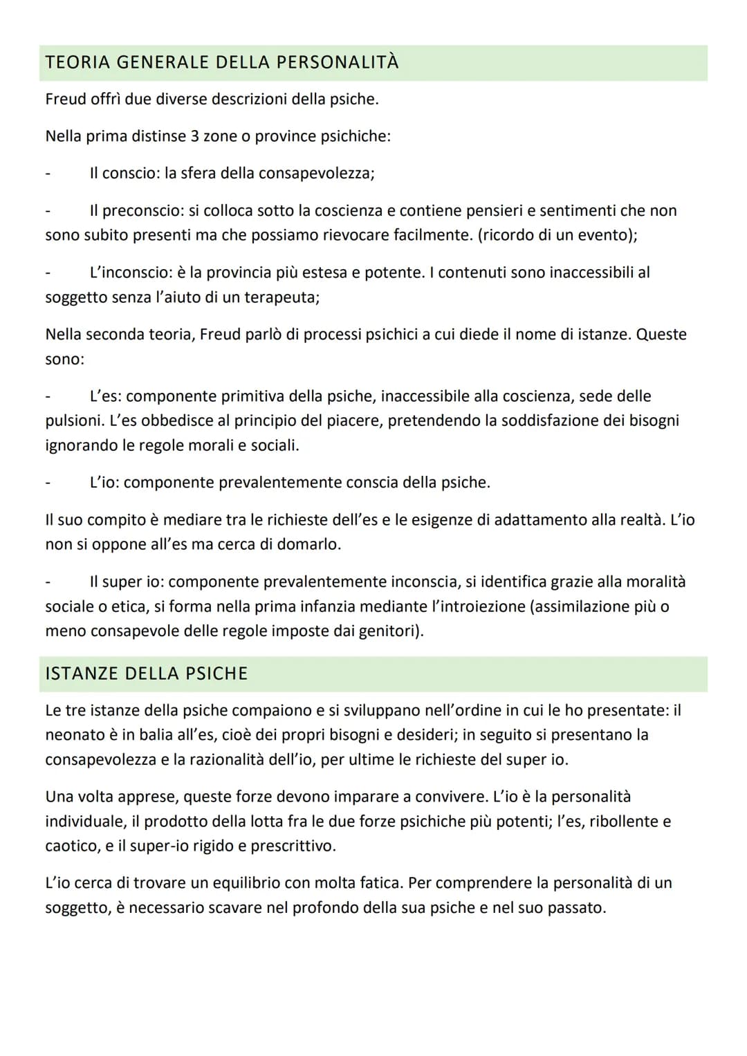 FREUD
La nascita della psicoanalisi fu la svolta nella comprensione della personalità, poiché servì
per comprendere e curare i disturbi del 