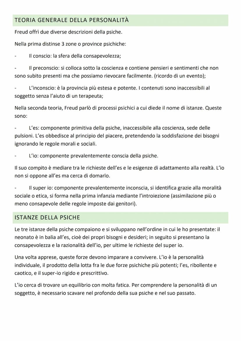 FREUD
La nascita della psicoanalisi fu la svolta nella comprensione della personalità, poiché servì
per comprendere e curare i disturbi del 