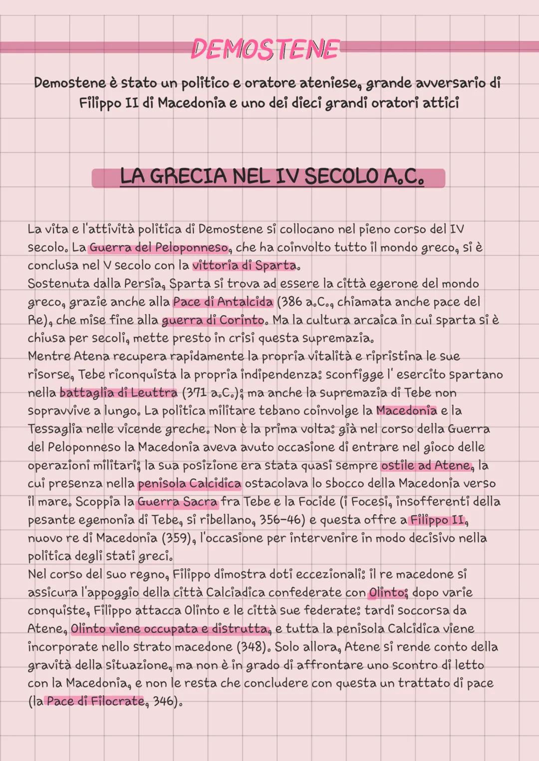 DEMOSTENE
Demostene è stato un politico e oratore ateniese, grande avversario di
Filippo II di Macedonia e uno dei dieci grandi oratori atti