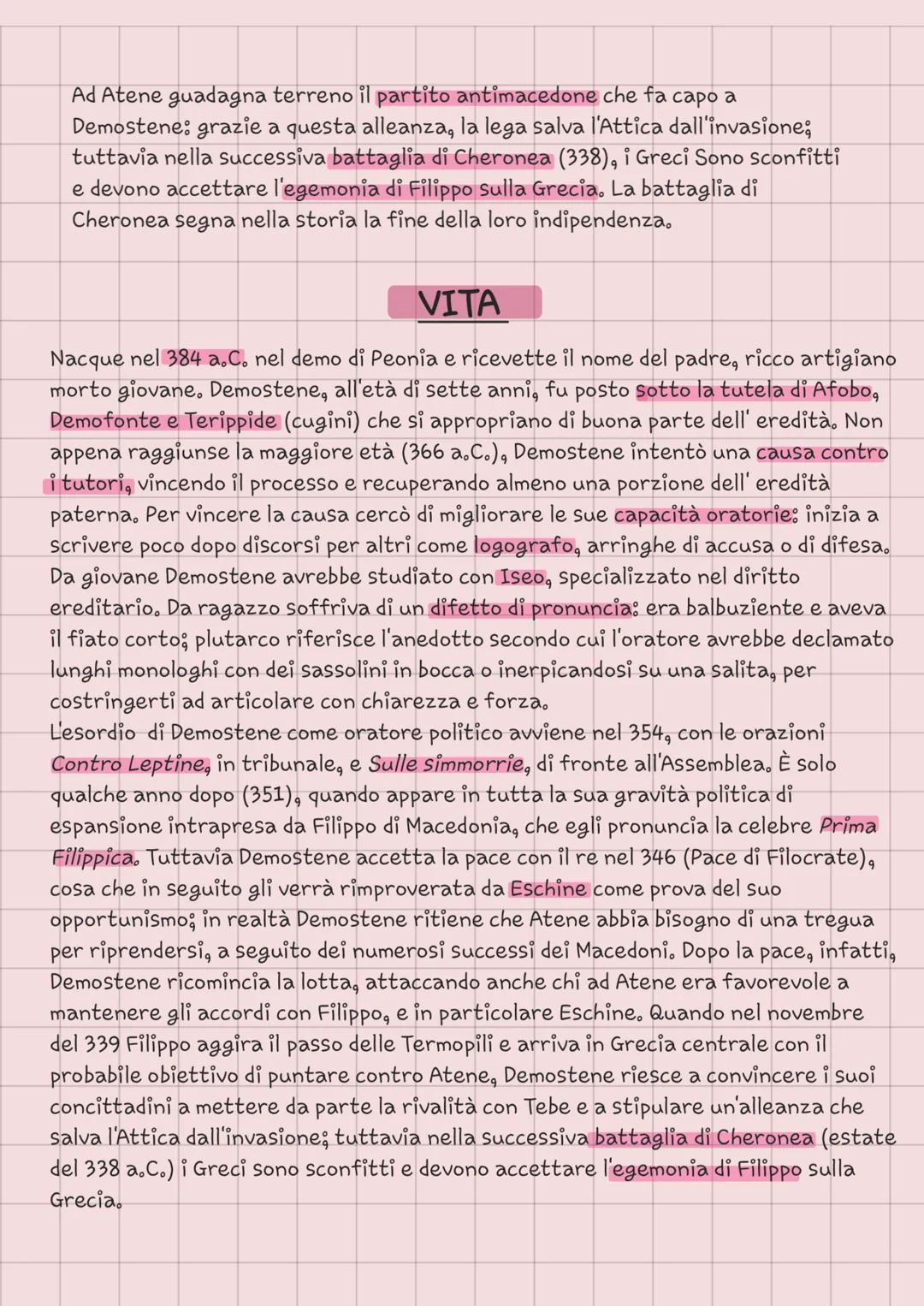 DEMOSTENE
Demostene è stato un politico e oratore ateniese, grande avversario di
Filippo II di Macedonia e uno dei dieci grandi oratori atti