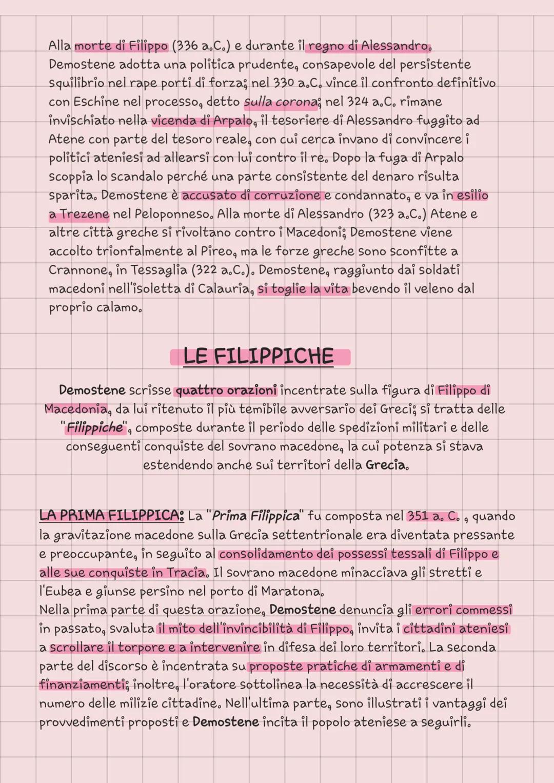 DEMOSTENE
Demostene è stato un politico e oratore ateniese, grande avversario di
Filippo II di Macedonia e uno dei dieci grandi oratori atti