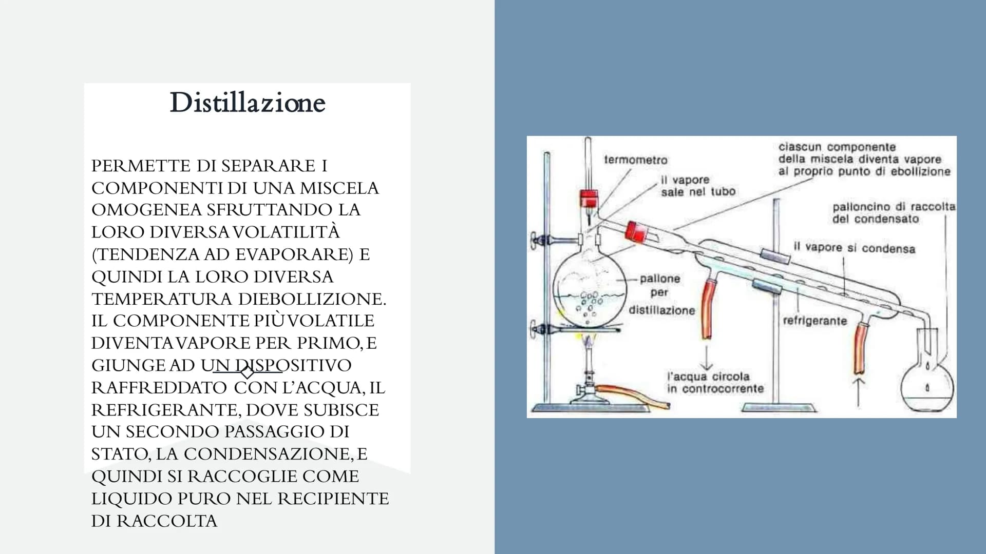 METODO DI SEPARAZIONE DEI MISCUGLI METODO DI SEPARAZIONE DEI MISCUGLI
ETEROGENEI
Per separare le fasi di un miscuglio eterogeneo
possono ess