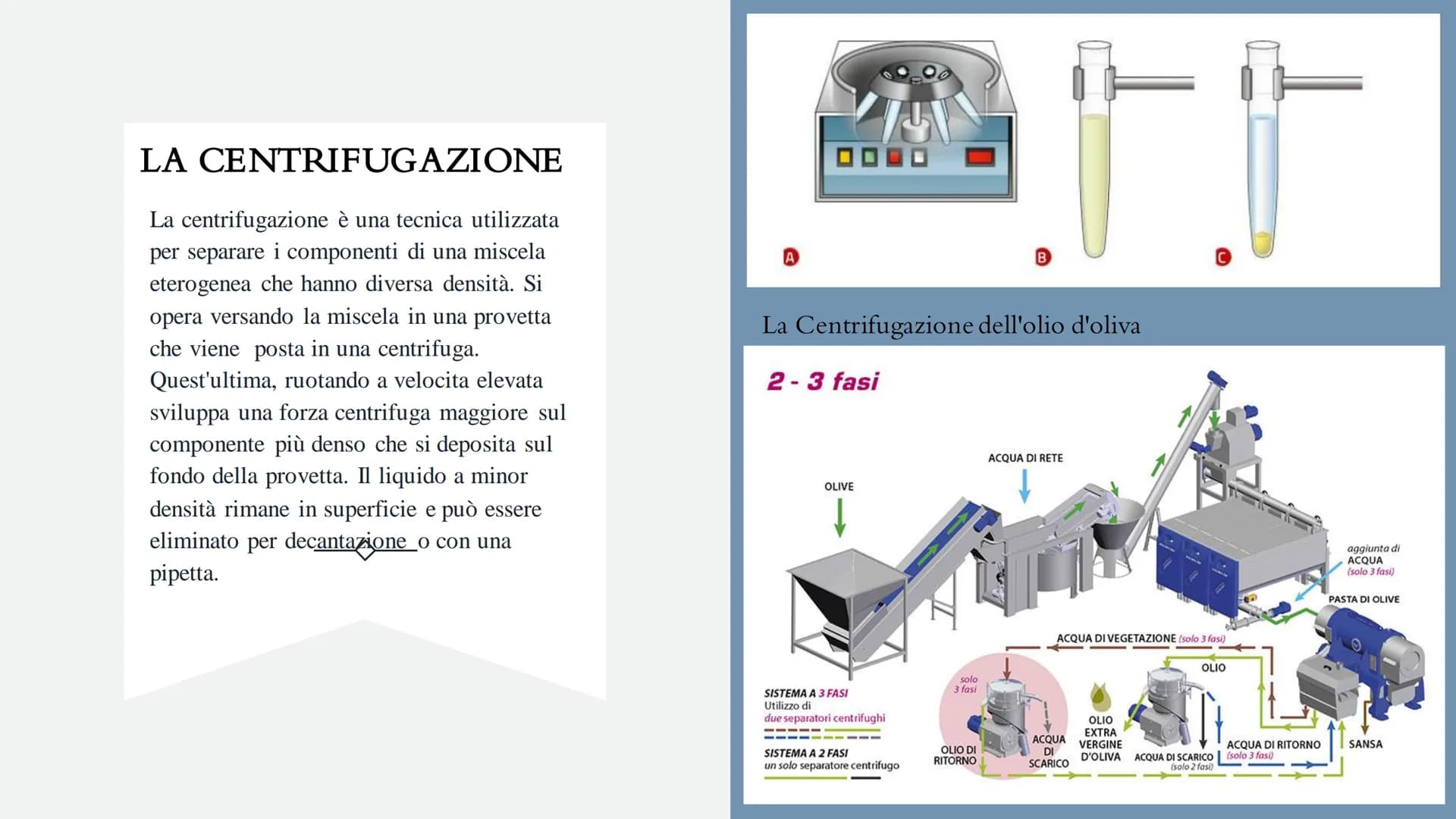 METODO DI SEPARAZIONE DEI MISCUGLI METODO DI SEPARAZIONE DEI MISCUGLI
ETEROGENEI
Per separare le fasi di un miscuglio eterogeneo
possono ess