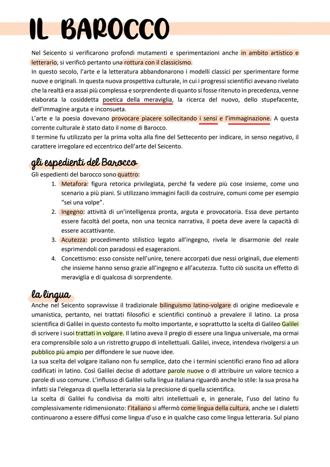 IL SEICENTO
Il Seicento è un secolo composto da due elementi caratterizzanti: la Rivoluzione scientifica e il
Barocco.
Esso fu un secolo di 