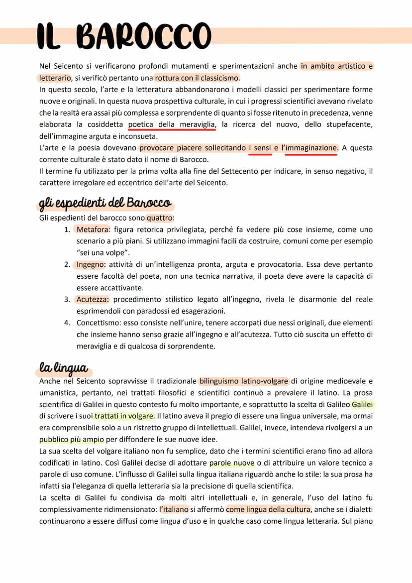 IL SEICENTO
Il Seicento è un secolo composto da due elementi caratterizzanti: la Rivoluzione scientifica e il
Barocco.
Esso fu un secolo di 