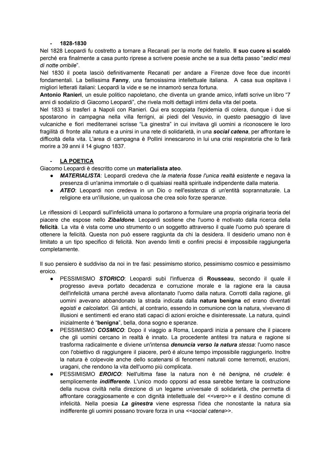 GIACOMO LEOPARDI
LA VITA
Giacomo Leopardi nacque a Recanati (nelle Marche, territorio dello stato della chiesa) nel 1798.
Proveniente da una