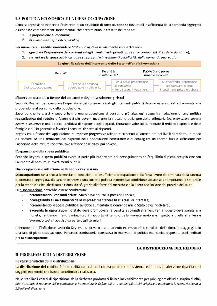 EQUILIBRIO DI PIENA OCCUPAZIONE E LA TEORIA KEYNESIANA
L'analisi del reddito nazionale nel tempo
Equazione del reddito nazionale -> Y=C+I+G 
