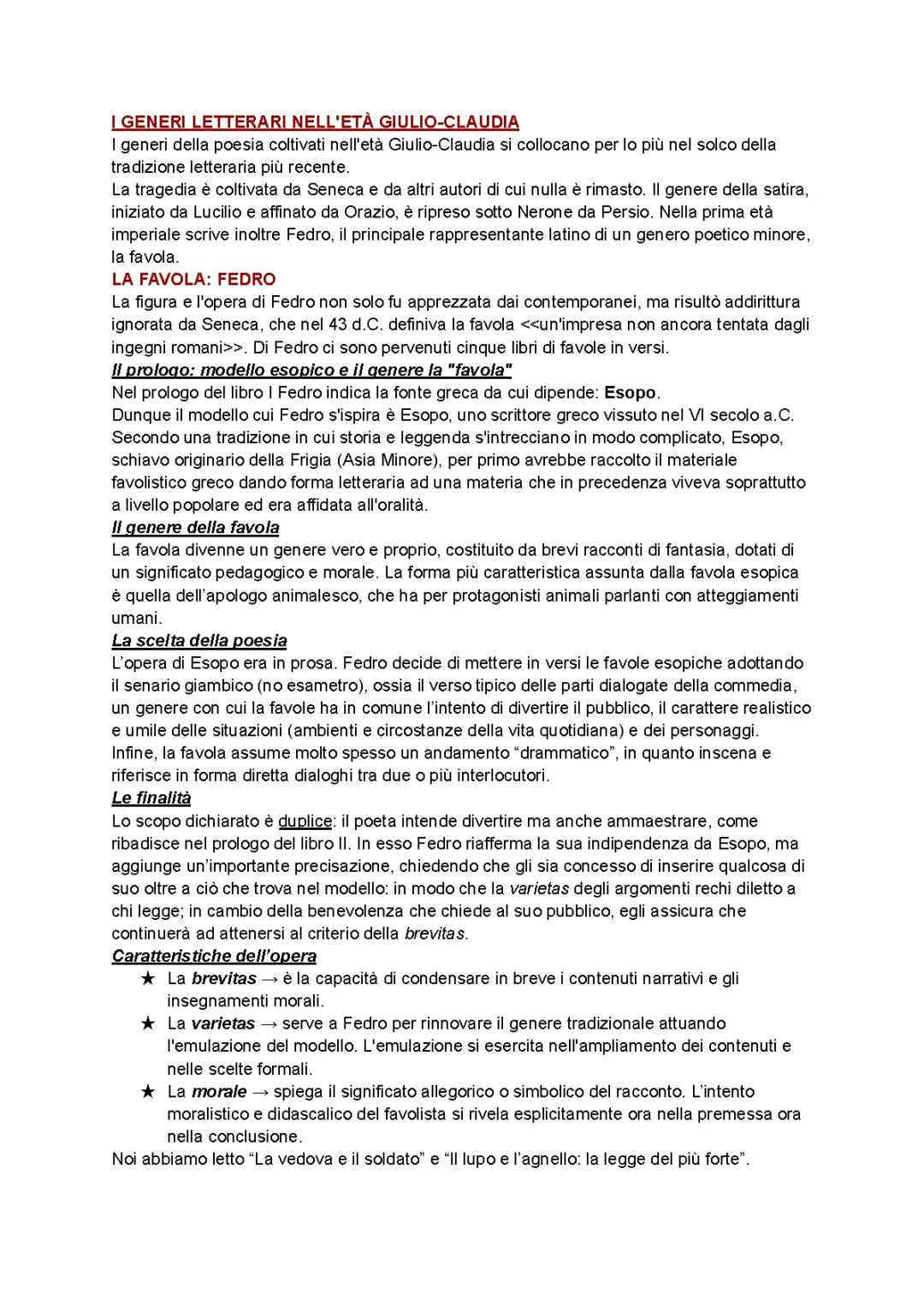 Età giulio claudia: Fedro e Seneca 