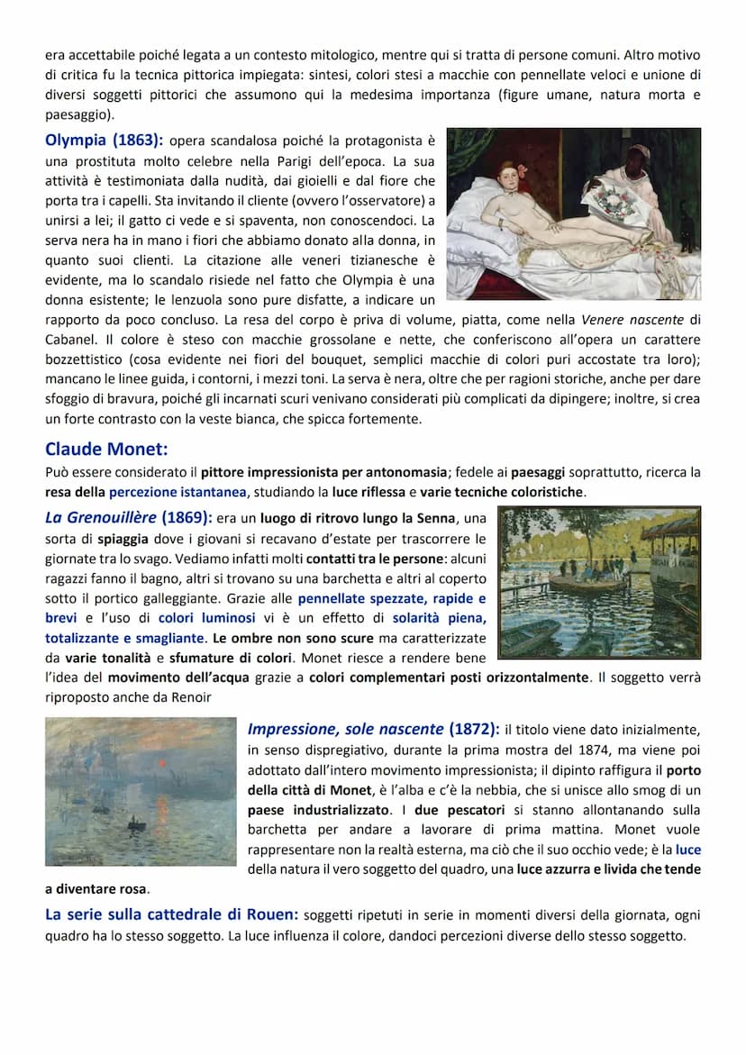 Realismo
Si sviluppa negli ultimi anni '40 dell'Ottocento; ufficialmente nel 1855, anno in cui Courbet pubblica un
opuscolo in cui espone in