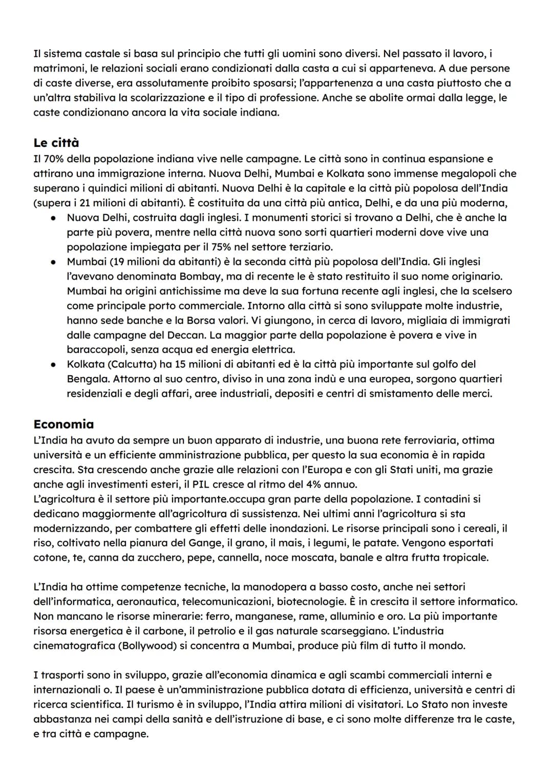 L'INDIA
Territorio e ambiente
Il territorio è costituito da una penisola
triangolare, che si protende nell'oceano indiano.
E al suo interno 