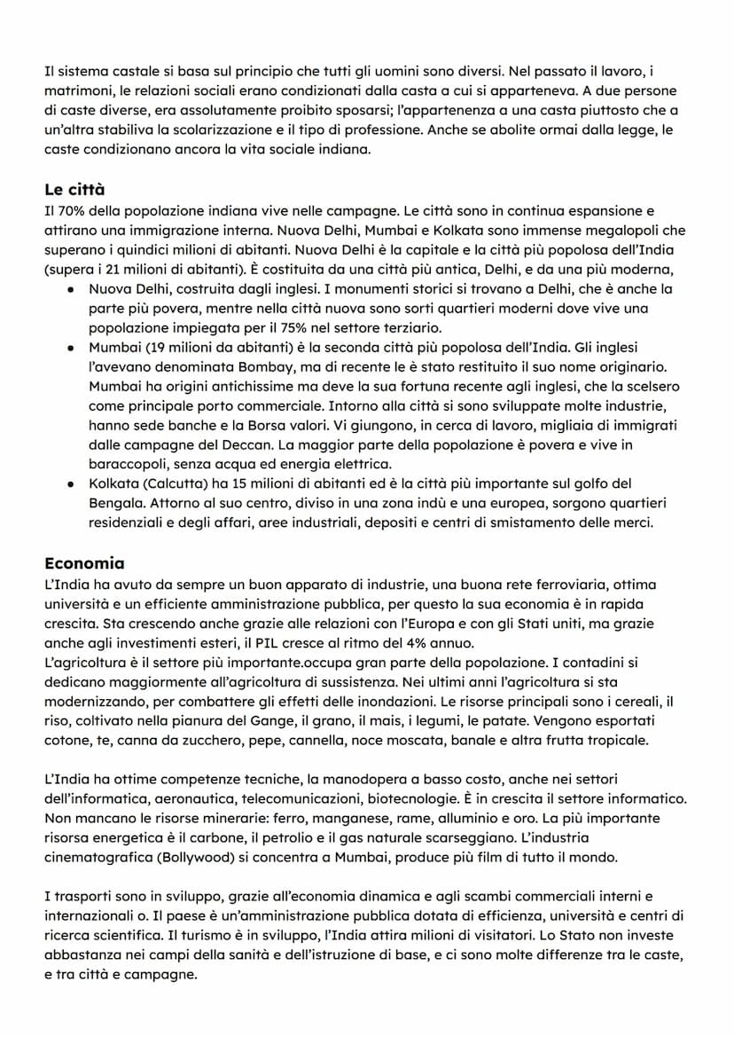 L'INDIA
Territorio e ambiente
Il territorio è costituito da una penisola
triangolare, che si protende nell'oceano indiano.
E al suo interno 