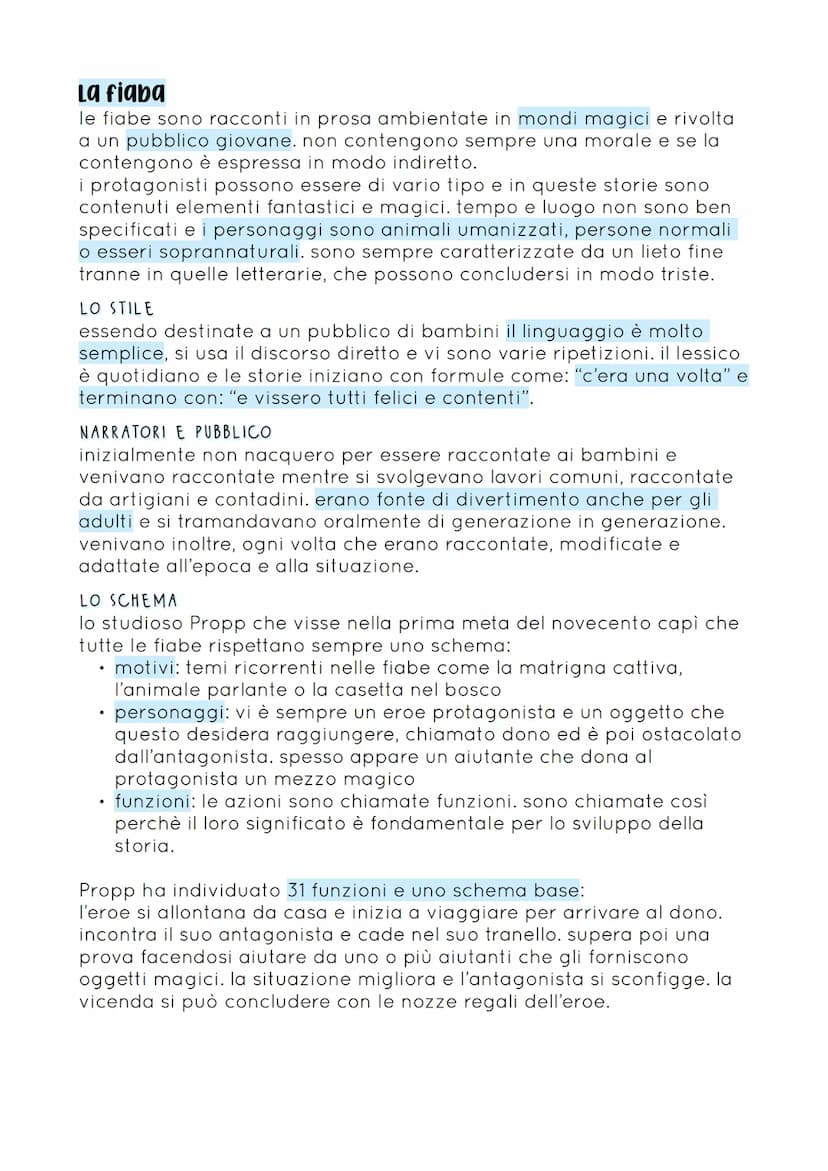 LA FAVOLA & LA FIABA
LA FAVOLA
spesso confondiamo favola e fiaba, utilizzando i termini per indicare
storie di fantasia destinate ai bambini