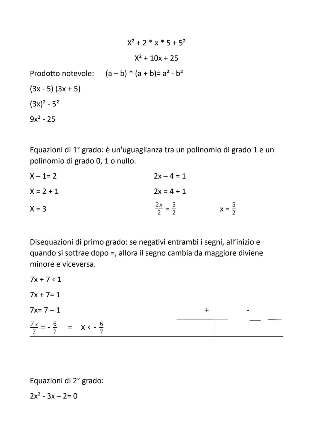 Riassunto di matematica
Il piano cartesiano è un'intersezione fra due assi chiamate x (ascisse) e y
(ordinate) definite ortogonali perché s'