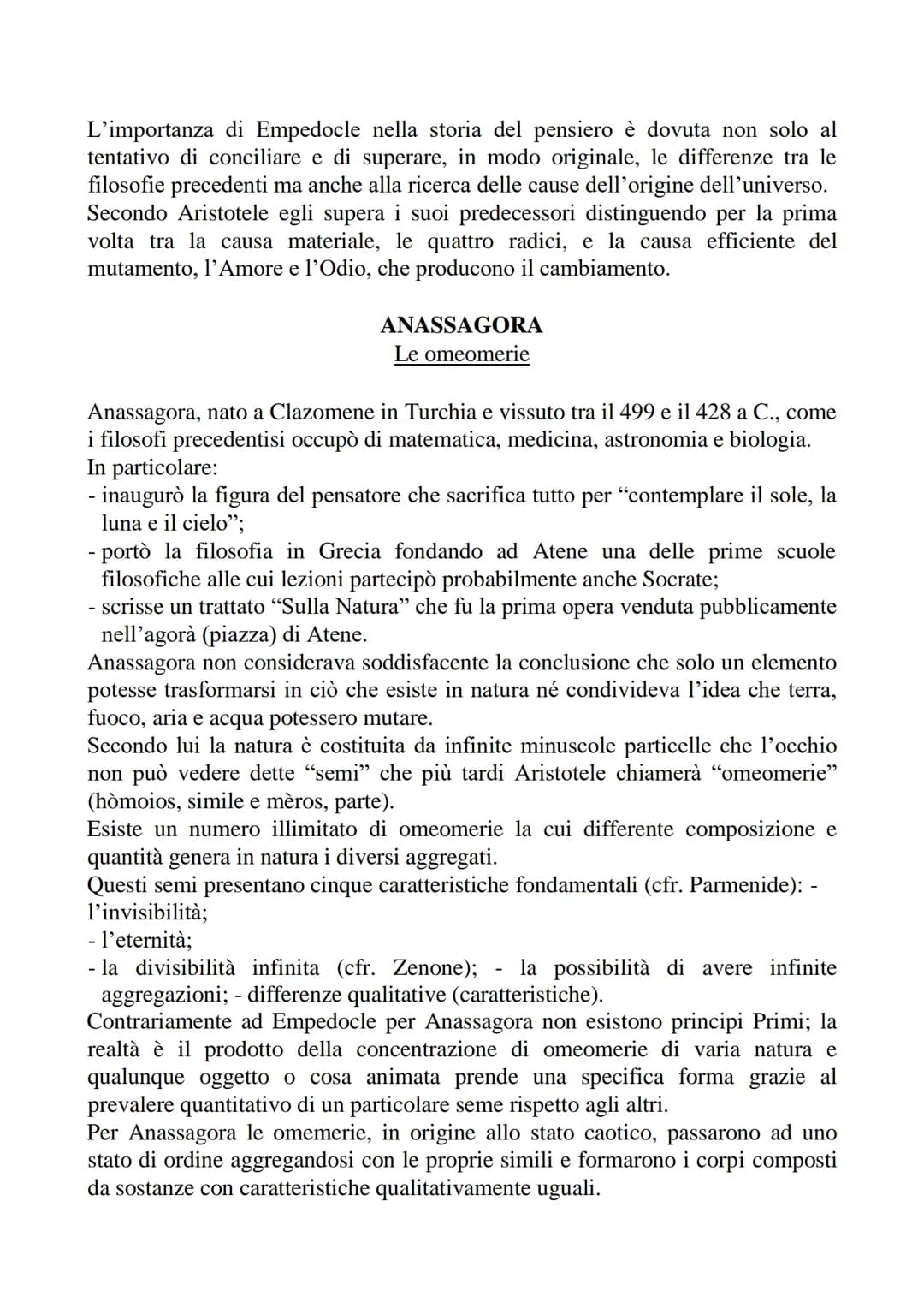 I FISICI PLURALISTI E GLI ATOMISTI
La tradizione filosofica denomina "fisici pluralisti" quei pensatori che a partire dal V
secolo a.C., ric