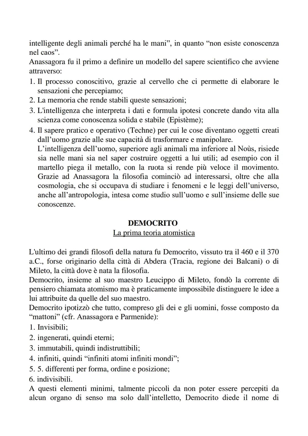 I FISICI PLURALISTI E GLI ATOMISTI
La tradizione filosofica denomina "fisici pluralisti" quei pensatori che a partire dal V
secolo a.C., ric