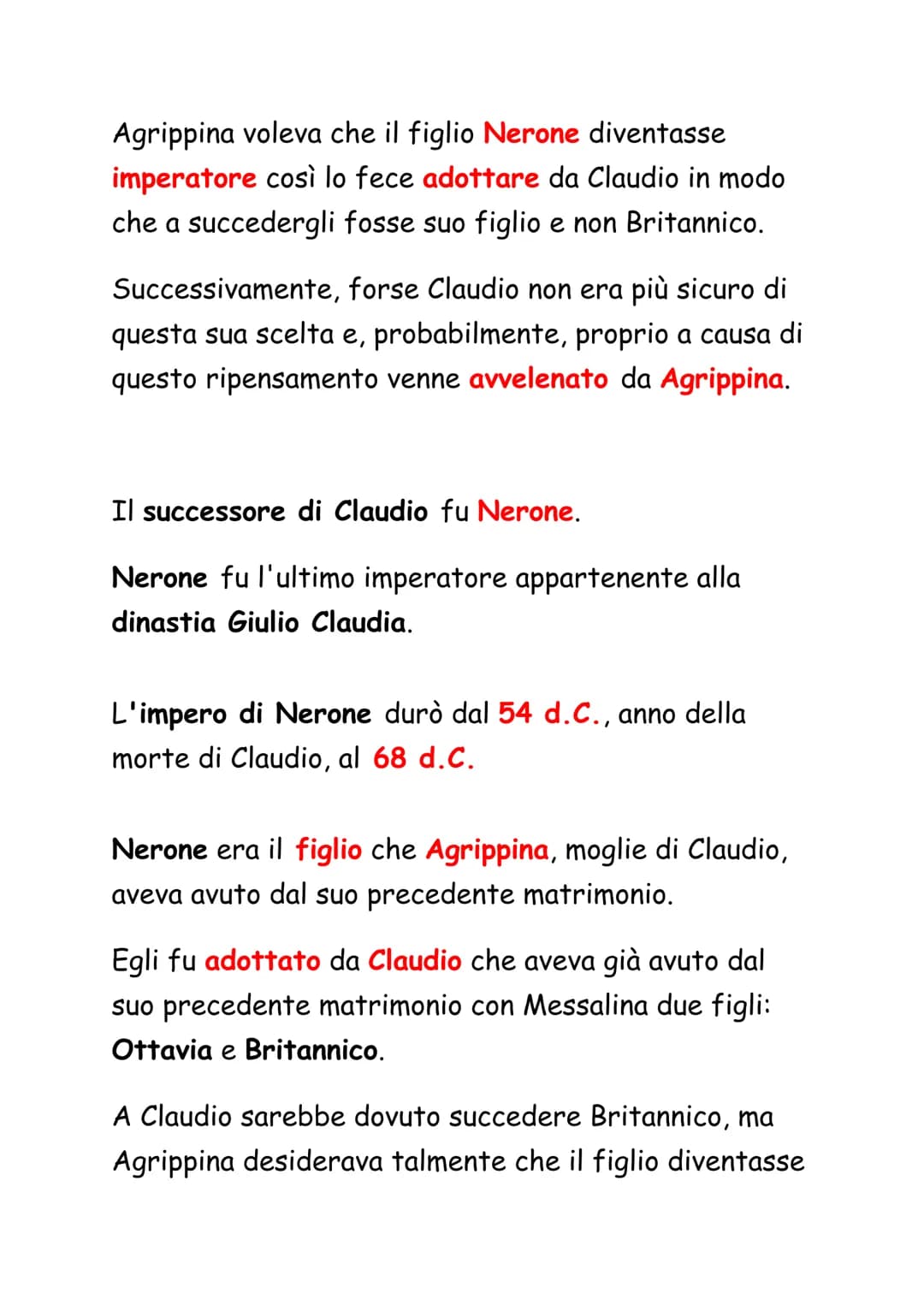La Dinastia Giulio-Claudia
Dopo la morte di Augusto, avvenuta il 14 d.C., la
situazione delle province e dell'Italia era molto
diversa rispe