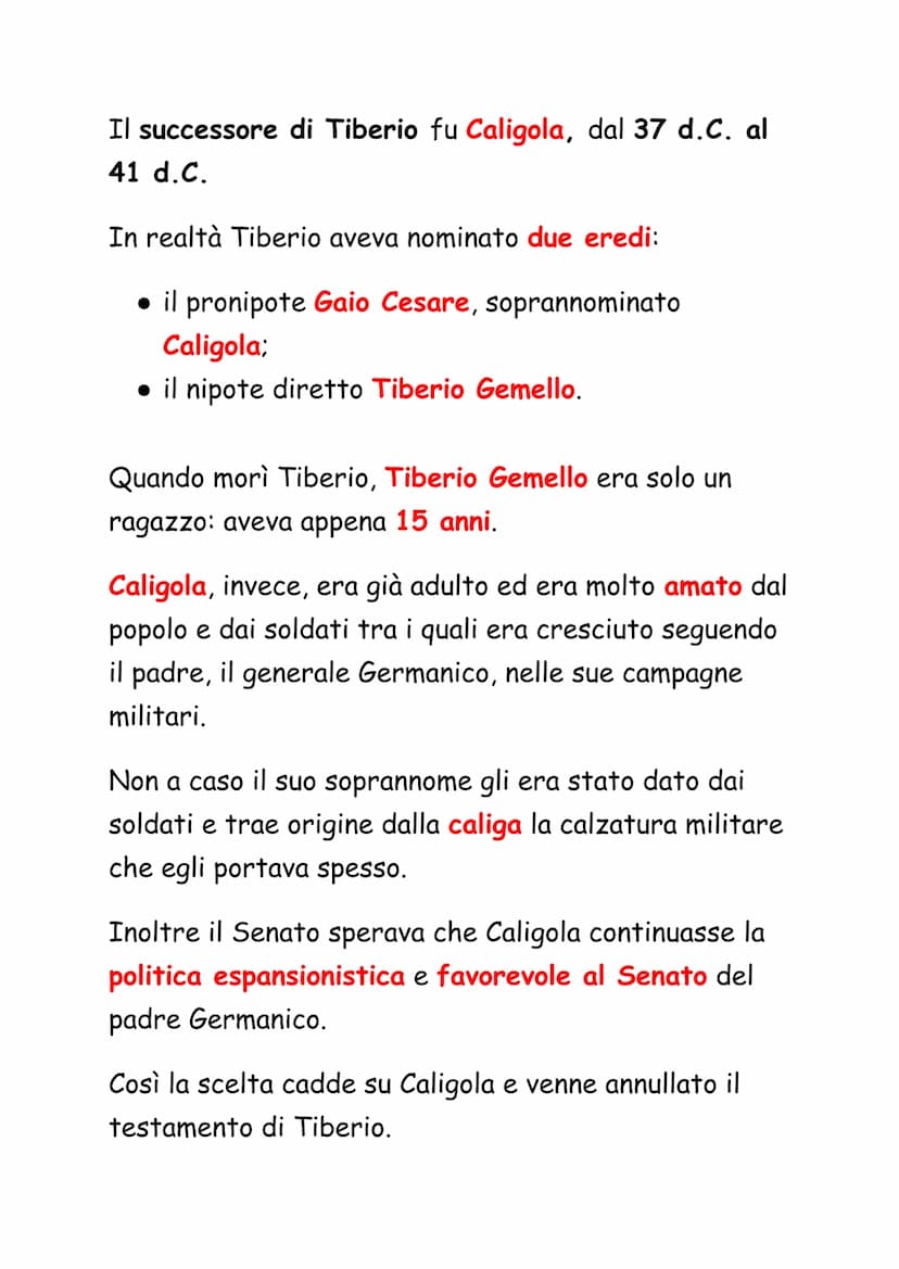 La Dinastia Giulio-Claudia
Dopo la morte di Augusto, avvenuta il 14 d.C., la
situazione delle province e dell'Italia era molto
diversa rispe