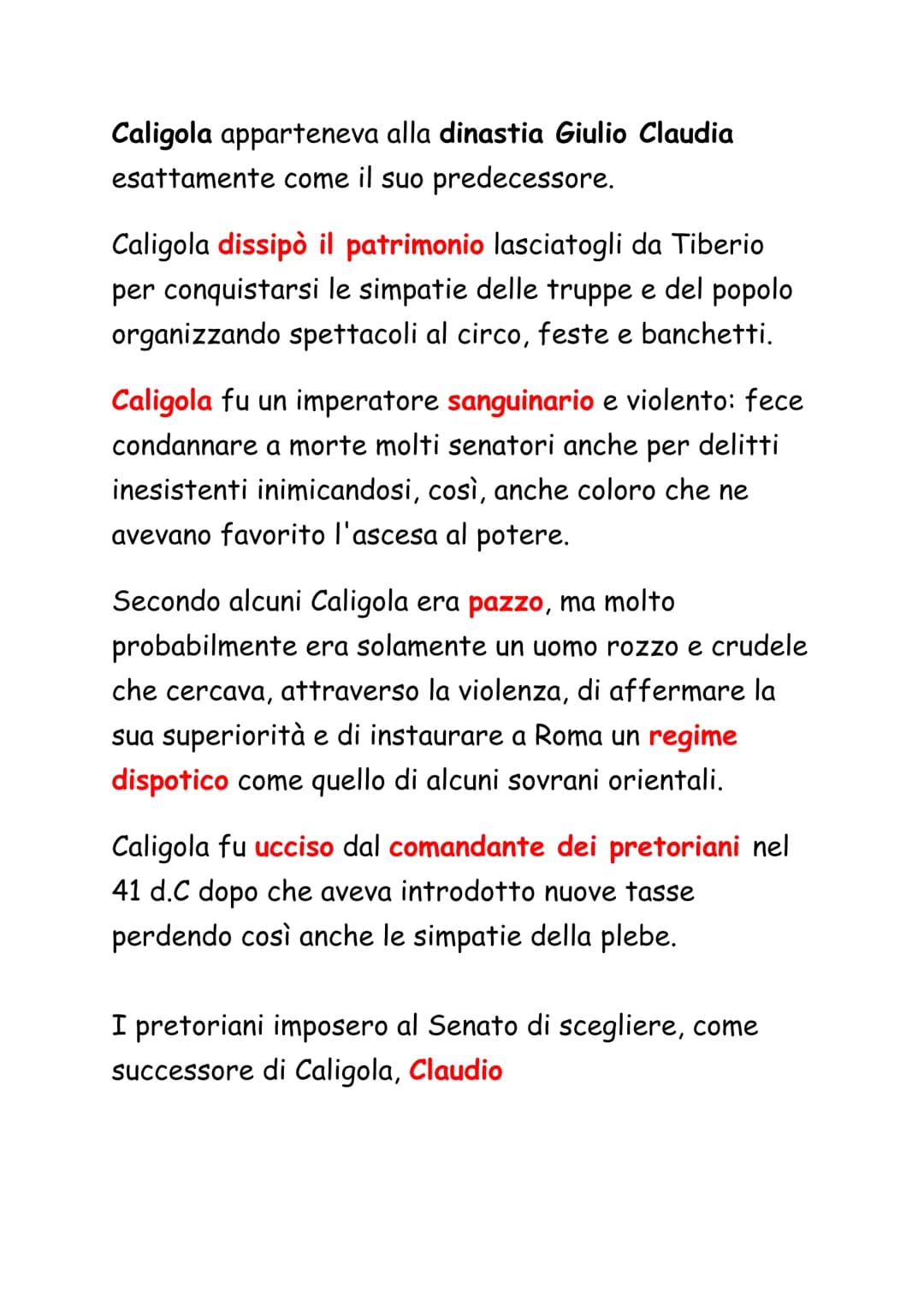 La Dinastia Giulio-Claudia
Dopo la morte di Augusto, avvenuta il 14 d.C., la
situazione delle province e dell'Italia era molto
diversa rispe