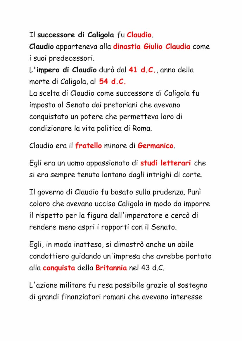 La Dinastia Giulio-Claudia
Dopo la morte di Augusto, avvenuta il 14 d.C., la
situazione delle province e dell'Italia era molto
diversa rispe