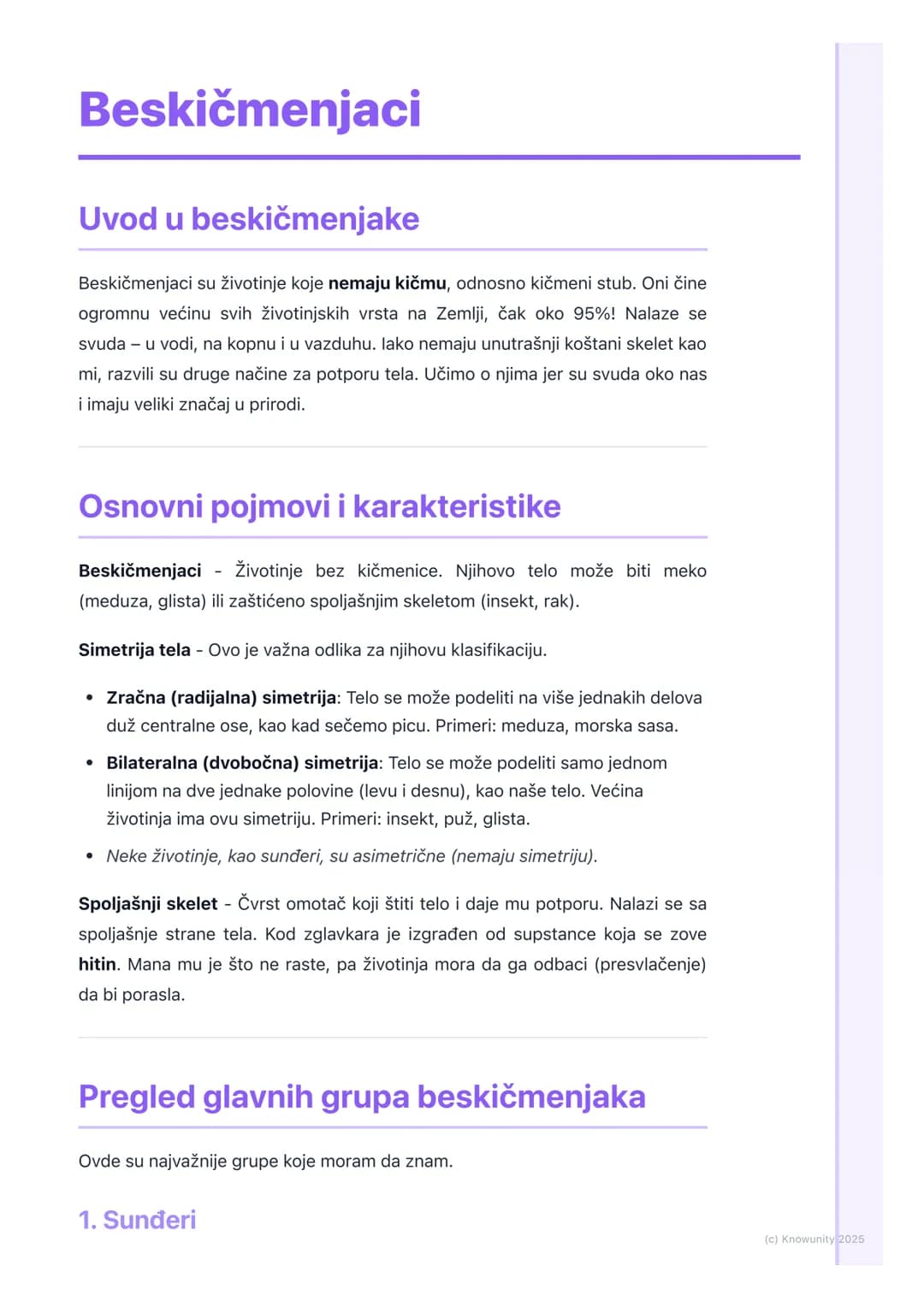 # Beskičmenjaci

Uvod u beskičmenjake

Beskičmenjaci su životinje koje nemaju kičmu, odnosno kičmeni stub. Oni čine
ogromnu većinu svih živo