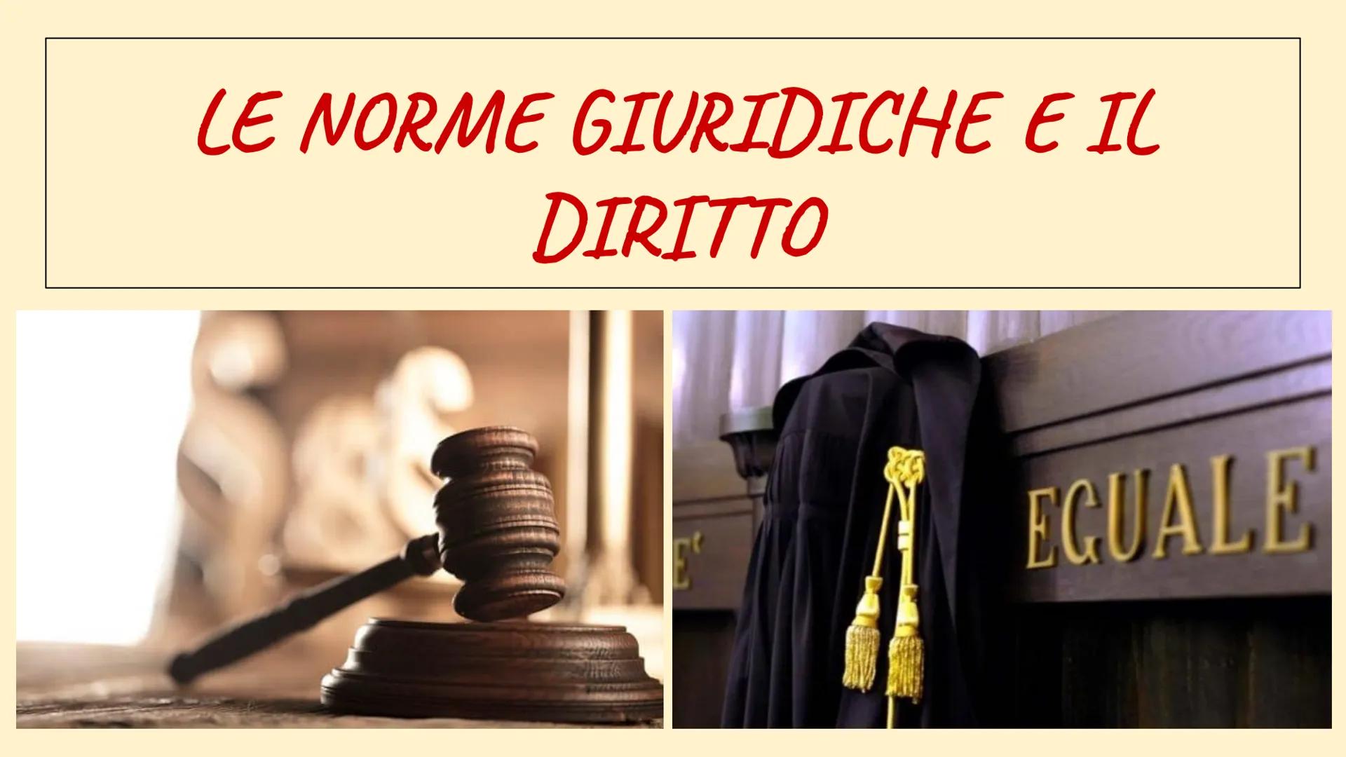 LE NORME GIURIDICHE E IL
DIRITTO
E'
EGUALE COSA E' IL DIRITTO?
Diritto
definizione e significato
è l'insieme delle norme giuridiche imposte 